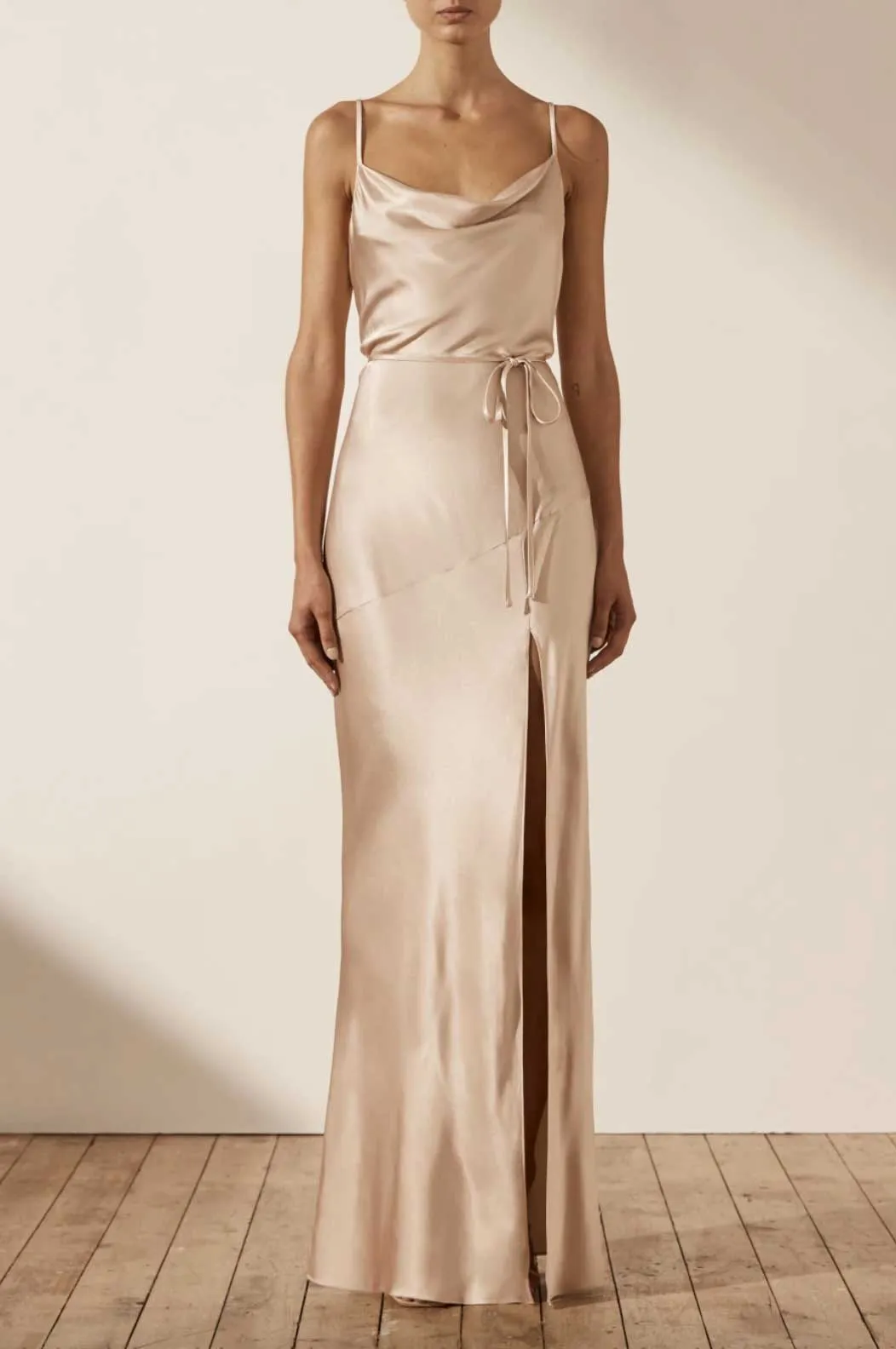 La Lune Bias Cowl Maxi Dress - Desert Rose