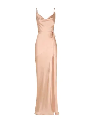 La Lune Bias Cowl Maxi Dress - Desert Rose