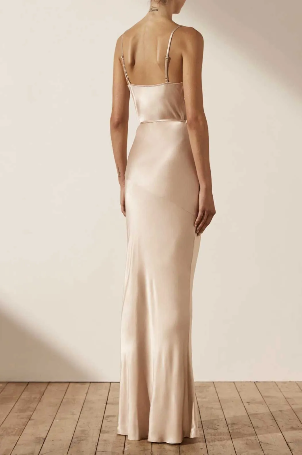 La Lune Bias Cowl Maxi Dress - Desert Rose