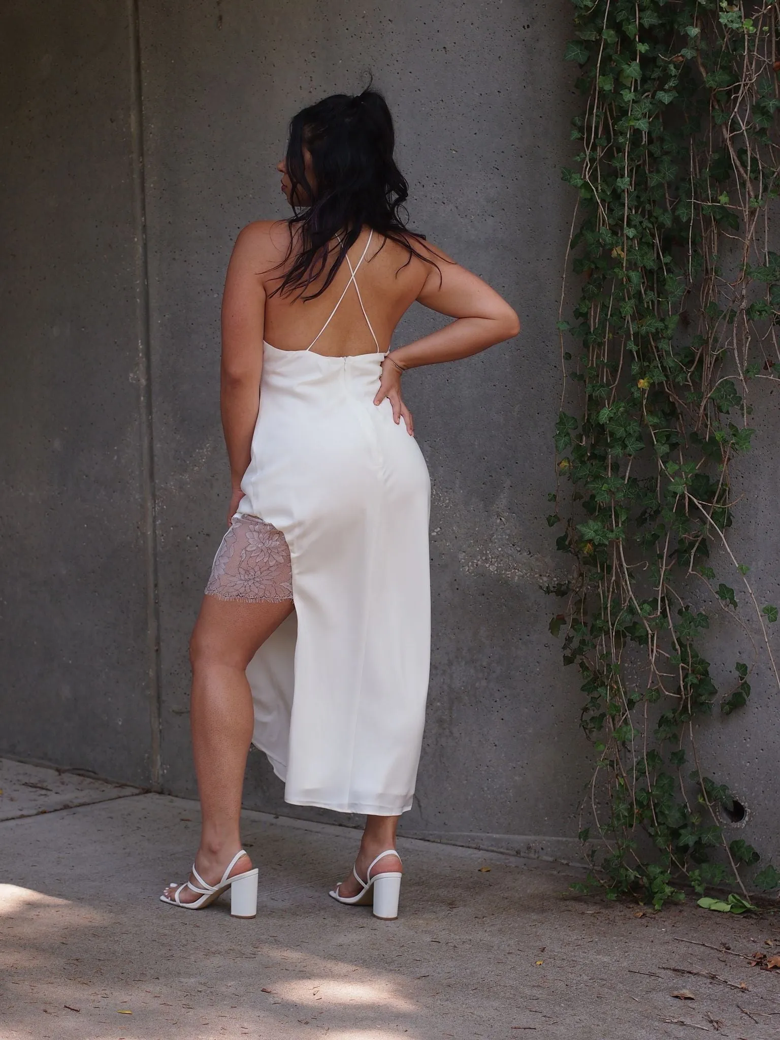 La Paz Lace Maxi Slit Dress