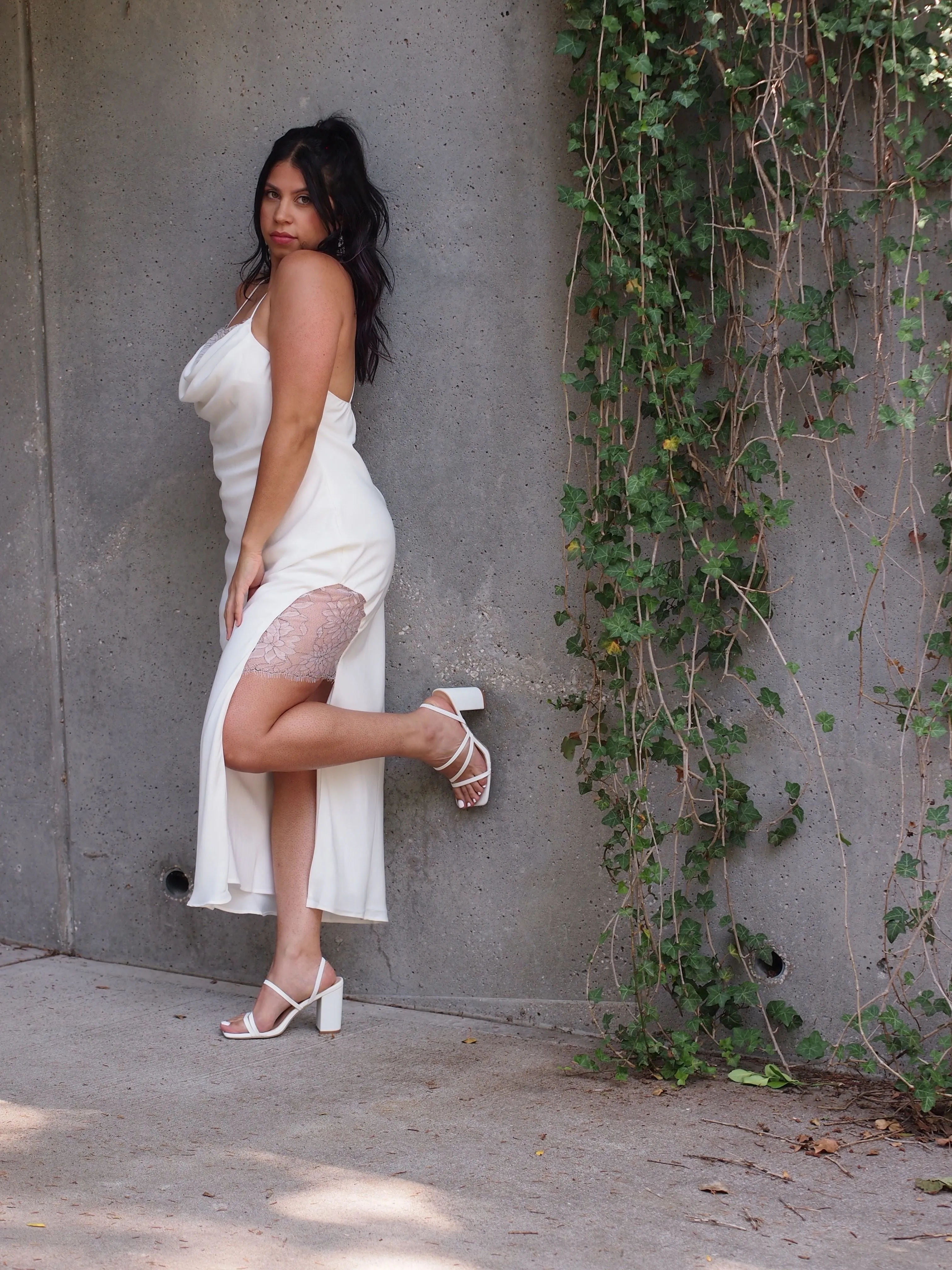 La Paz Lace Maxi Slit Dress