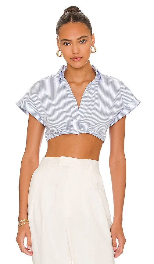 L'Academie Bryn Crop Top in Blue