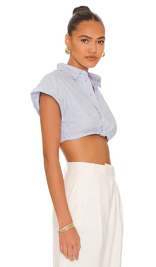 L'Academie Bryn Crop Top in Blue