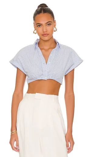 L'Academie Bryn Crop Top in Blue