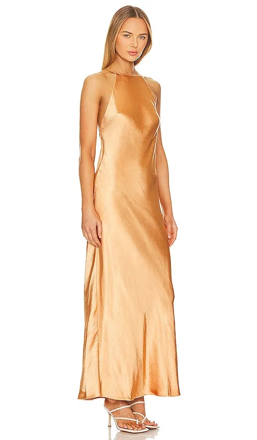 L'Academie Emmeline Maxi Dress in Beige