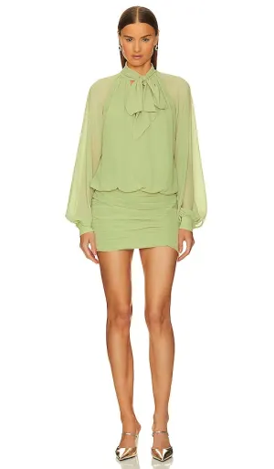 L'Academie Maelle Mini Dress in Sage