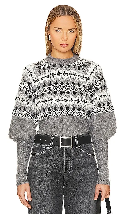 L'Academie Niara Fairisle Sweater in Grey