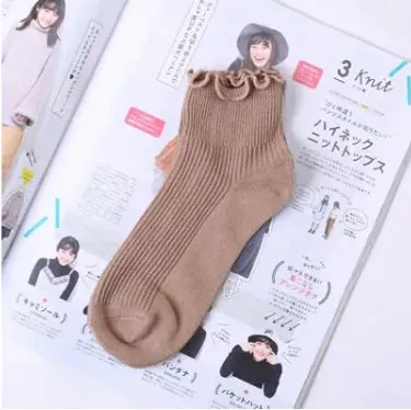 Lace Ruffles Soft Cotton Women Socks