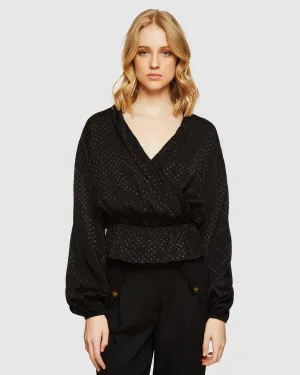 Lana Spot Wrap Front Top