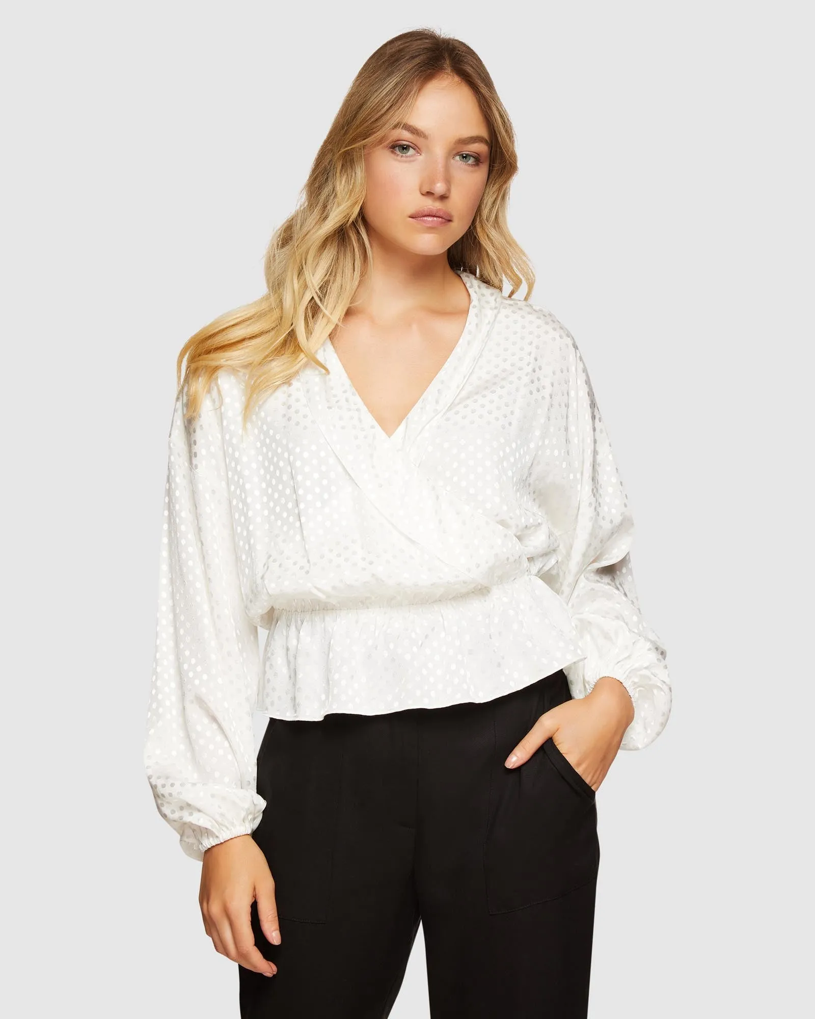 Lana Spot Wrap Front Top