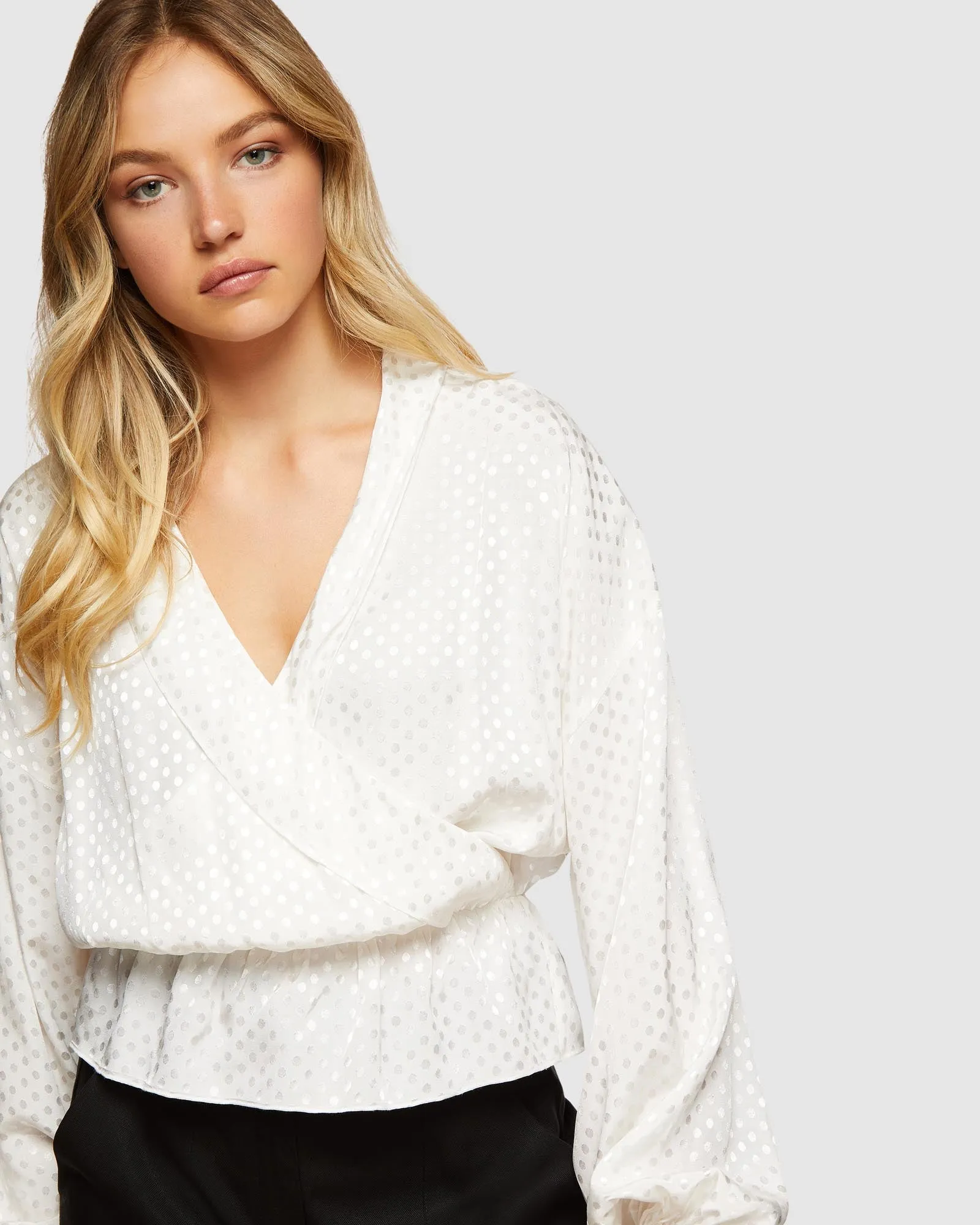 Lana Spot Wrap Front Top