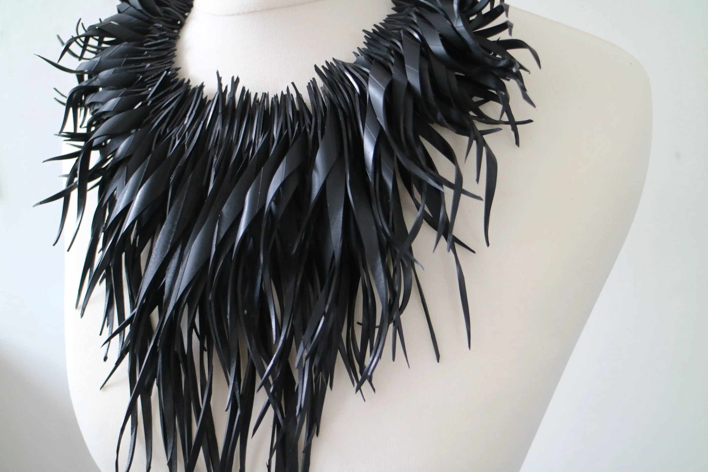 Large, Curly Upcycled Inner Tube Necklace