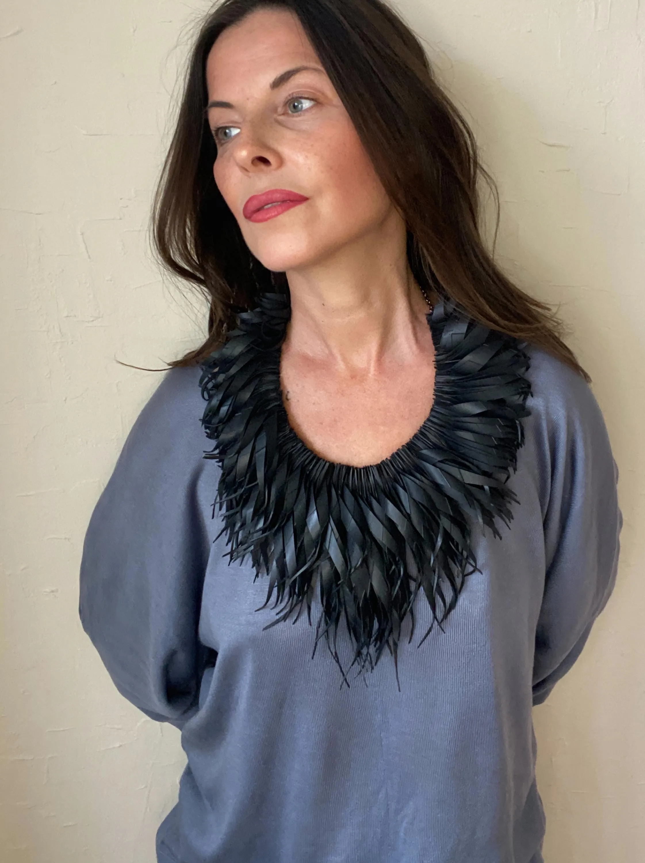 Large, Curly Upcycled Inner Tube Necklace