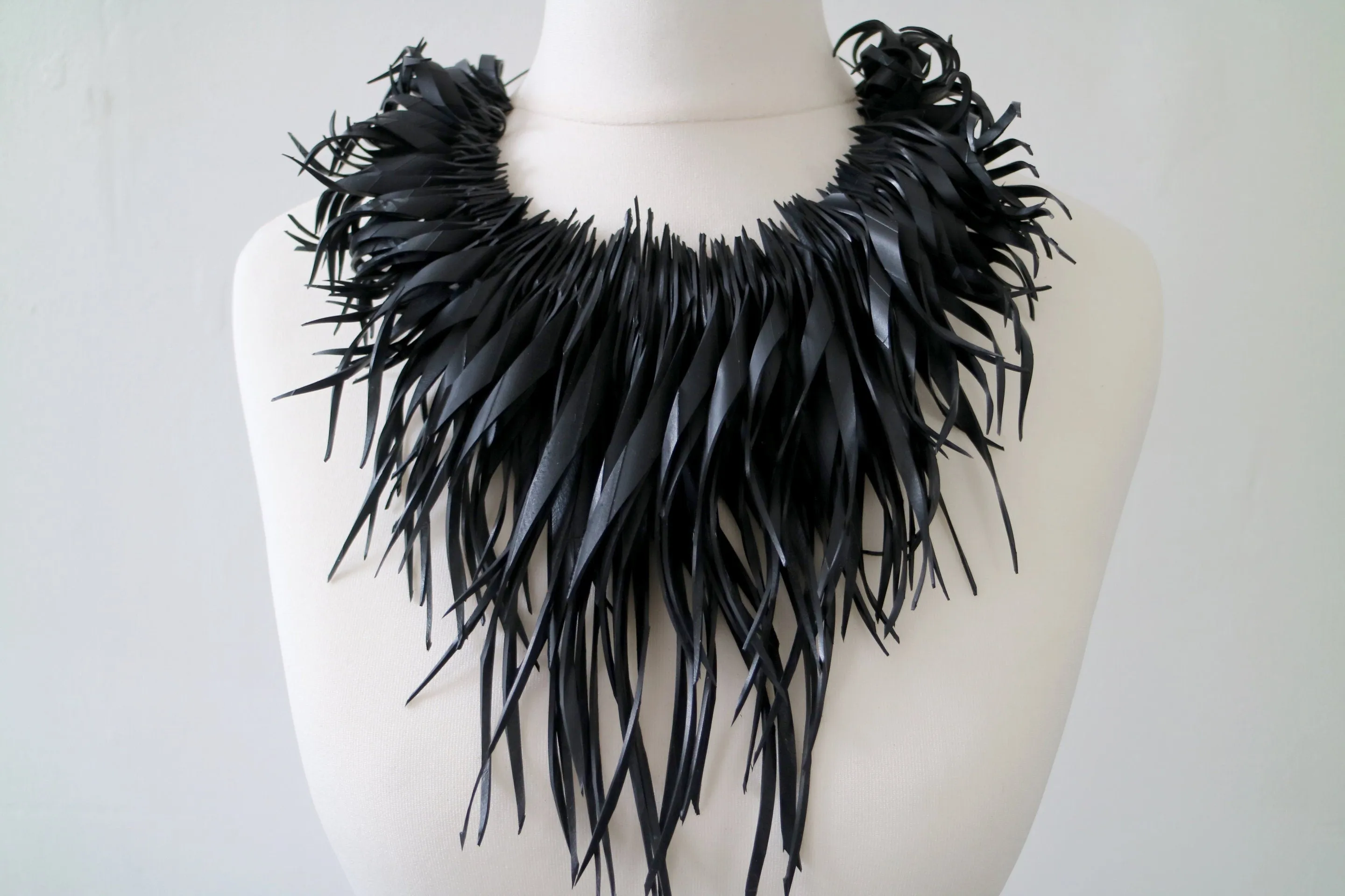 Large, Curly Upcycled Inner Tube Necklace