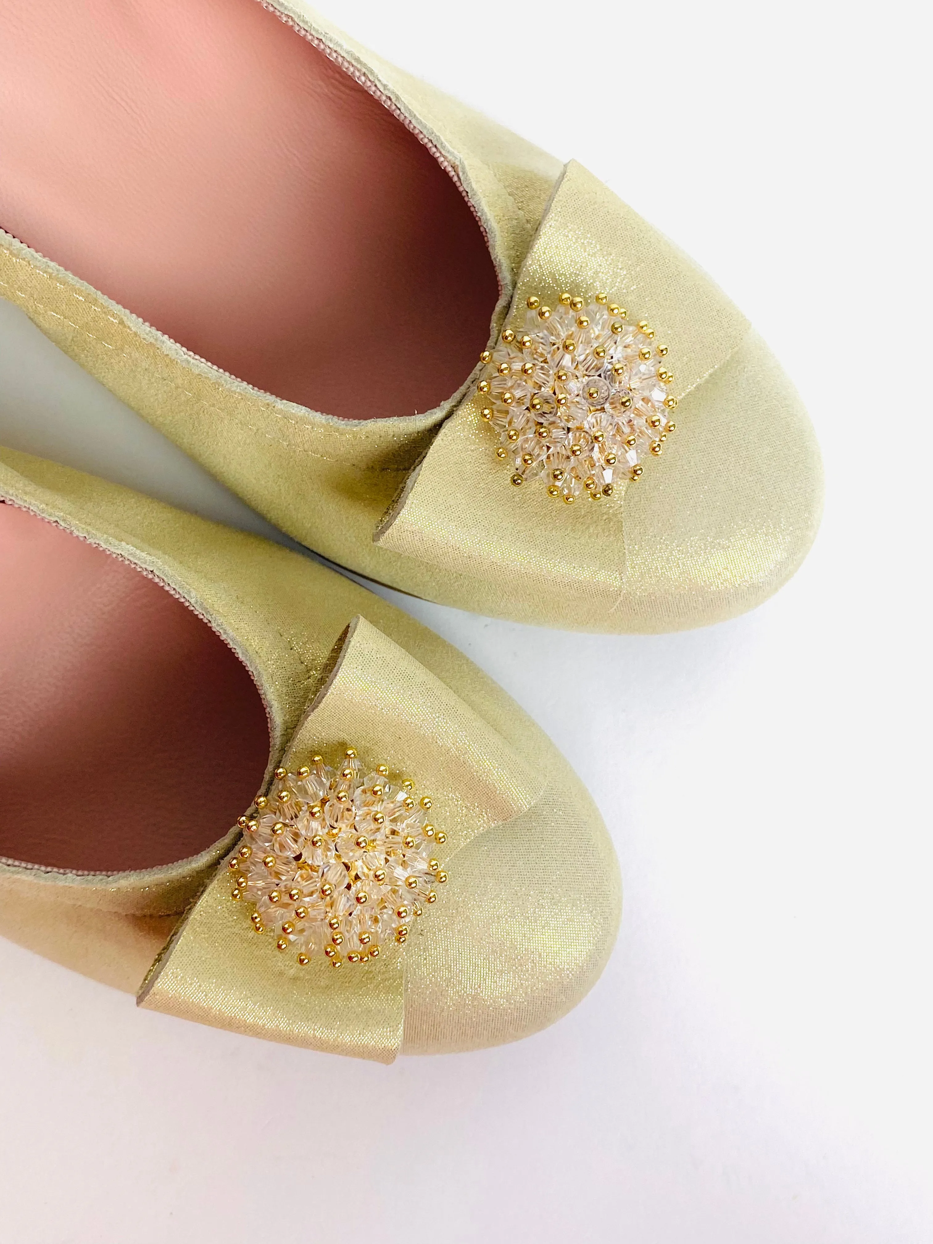 Le Babe - 1355 Gold Med Heel Court Shoe*