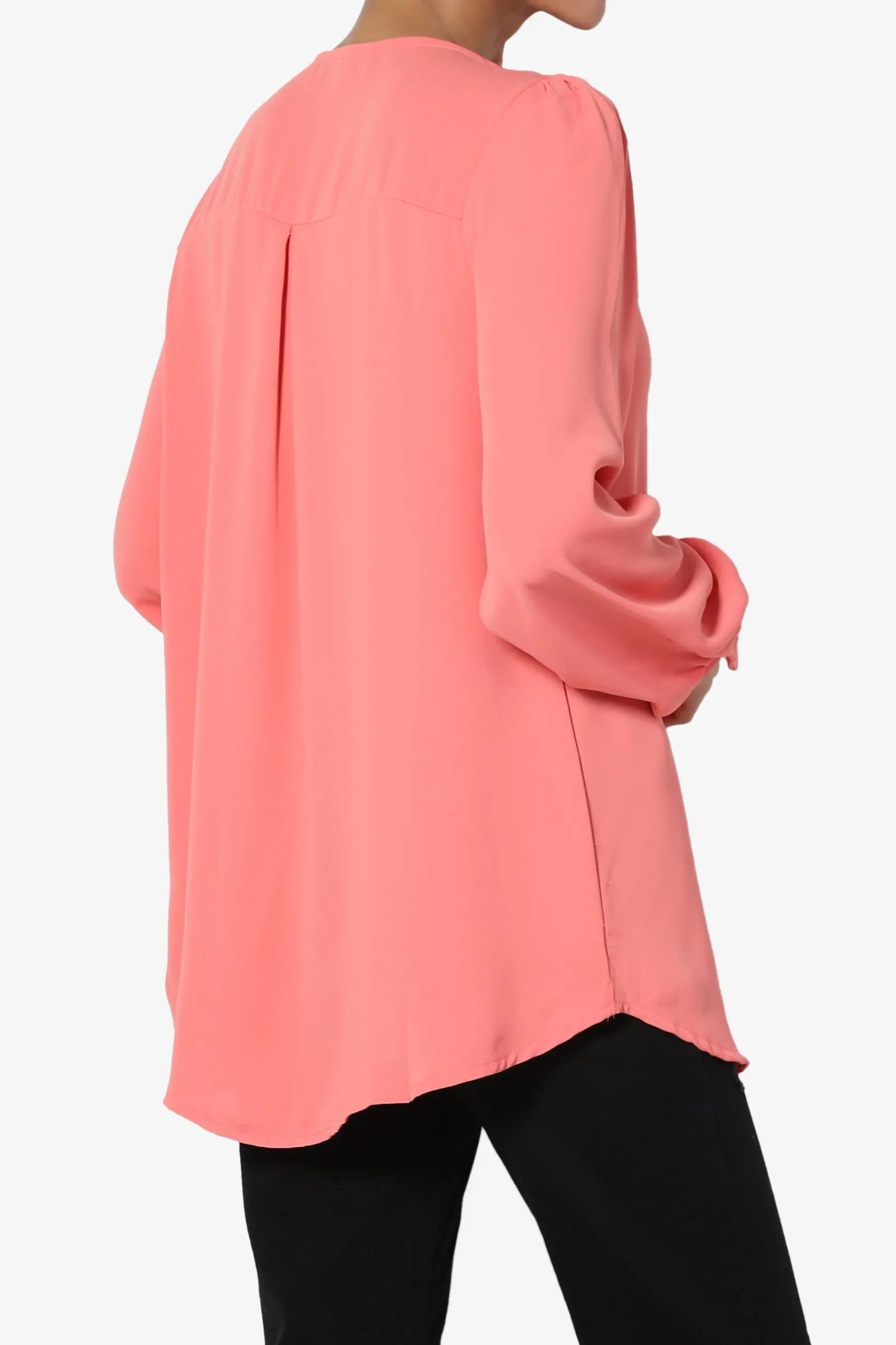 Leena V-Neck Button Front Blouse
