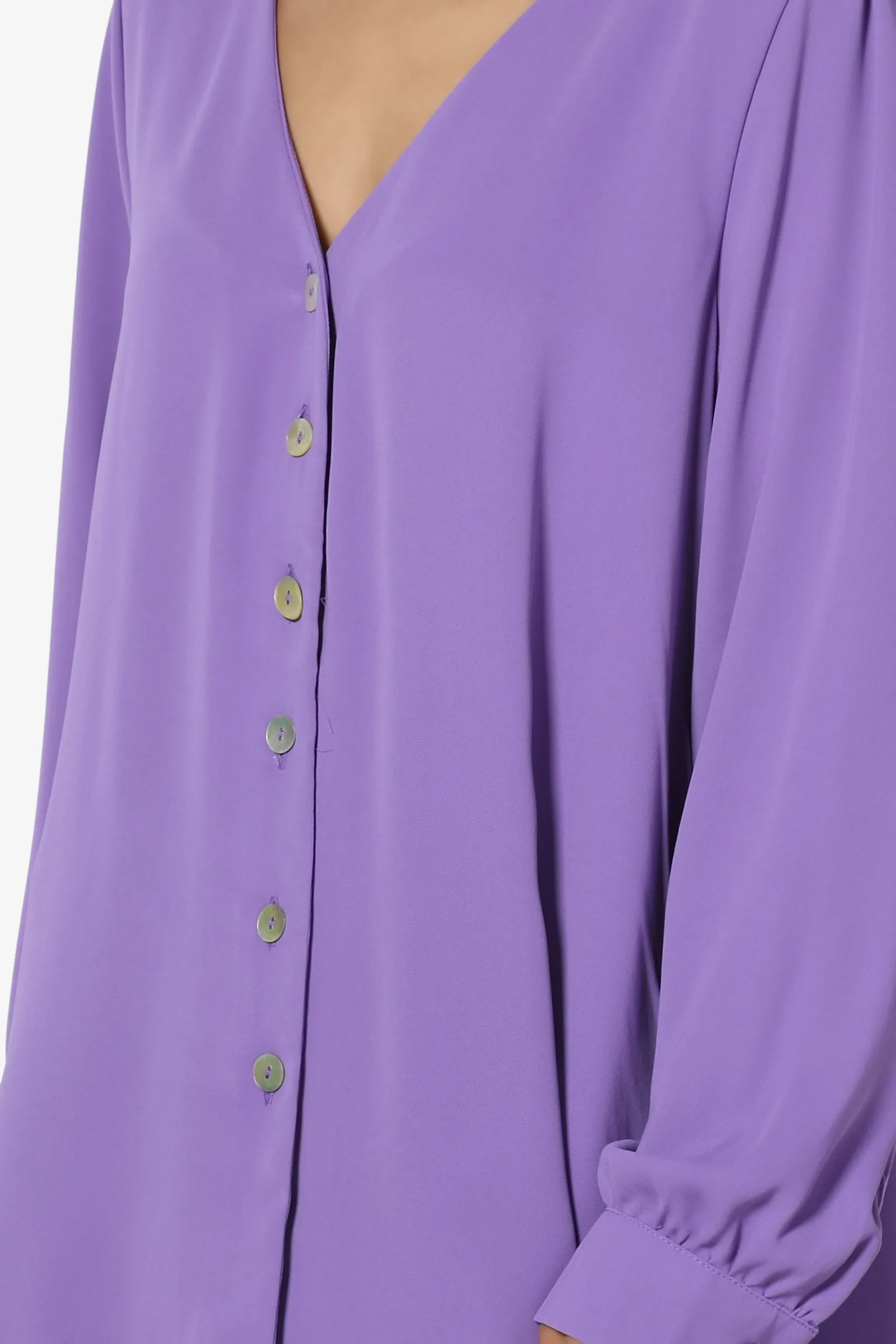 Leena V-Neck Button Front Blouse