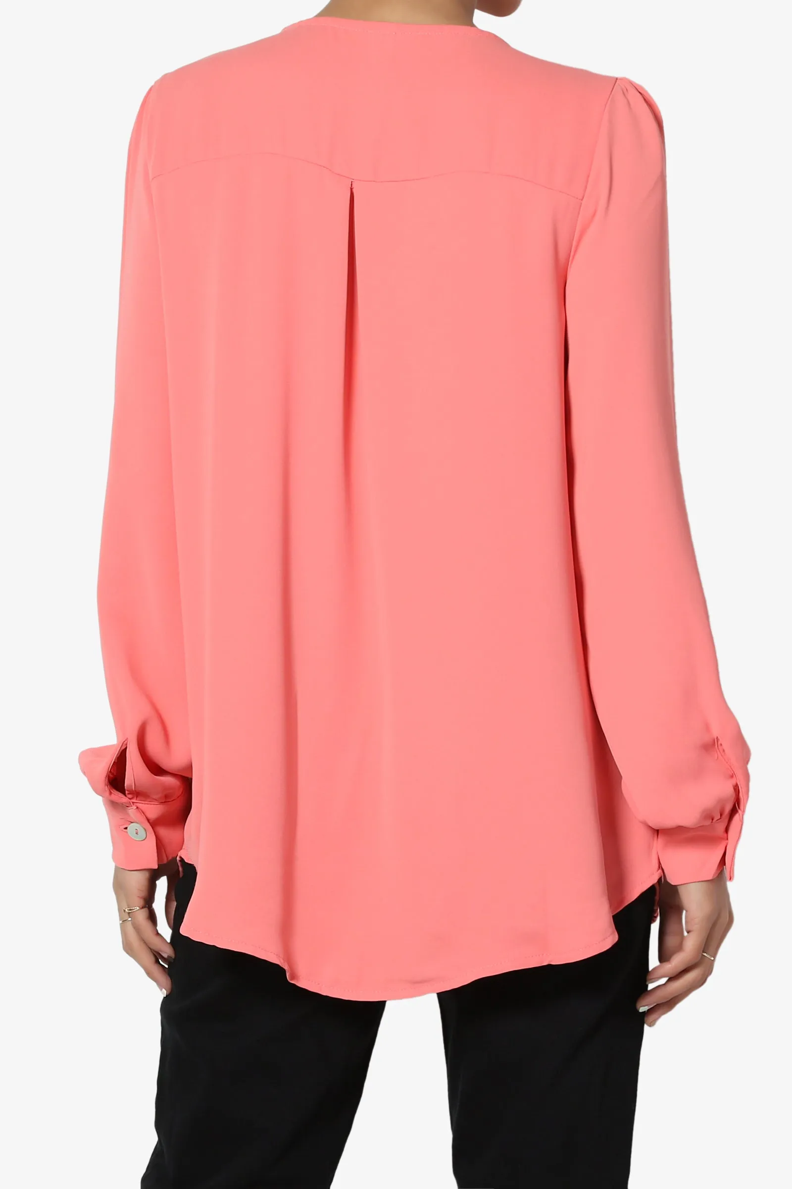 Leena V-Neck Button Front Blouse