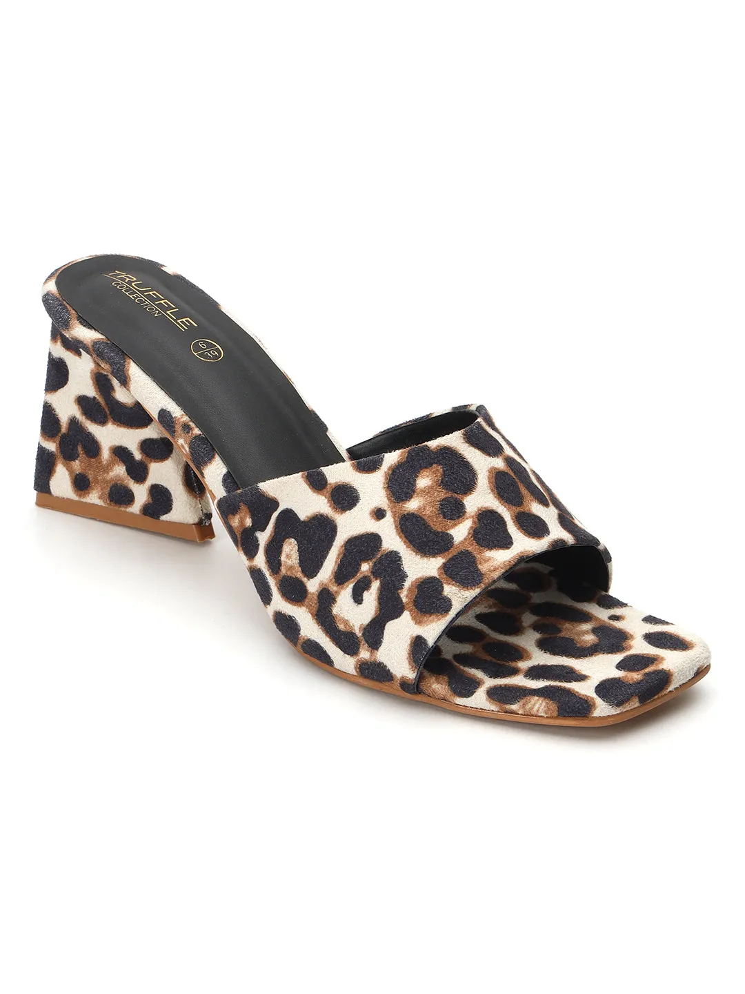 Light Beige Suede Stylish Slip-On Block Mules (TC-NK-005-LBLEO)