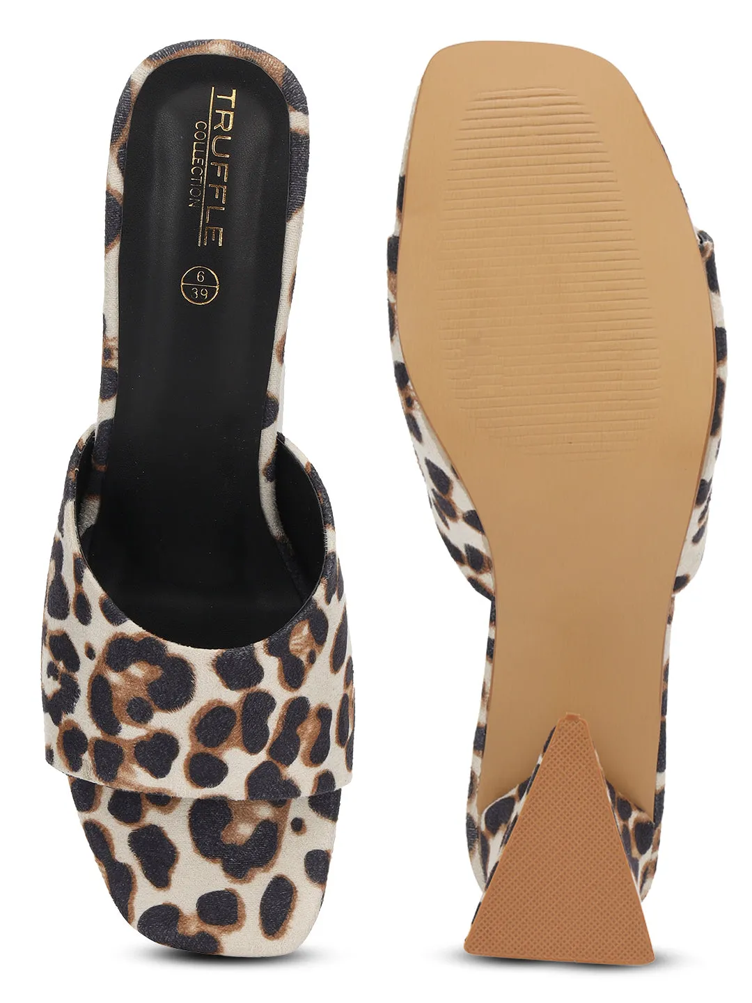Light Beige Suede Stylish Slip-On Block Mules (TC-NK-005-LBLEO)