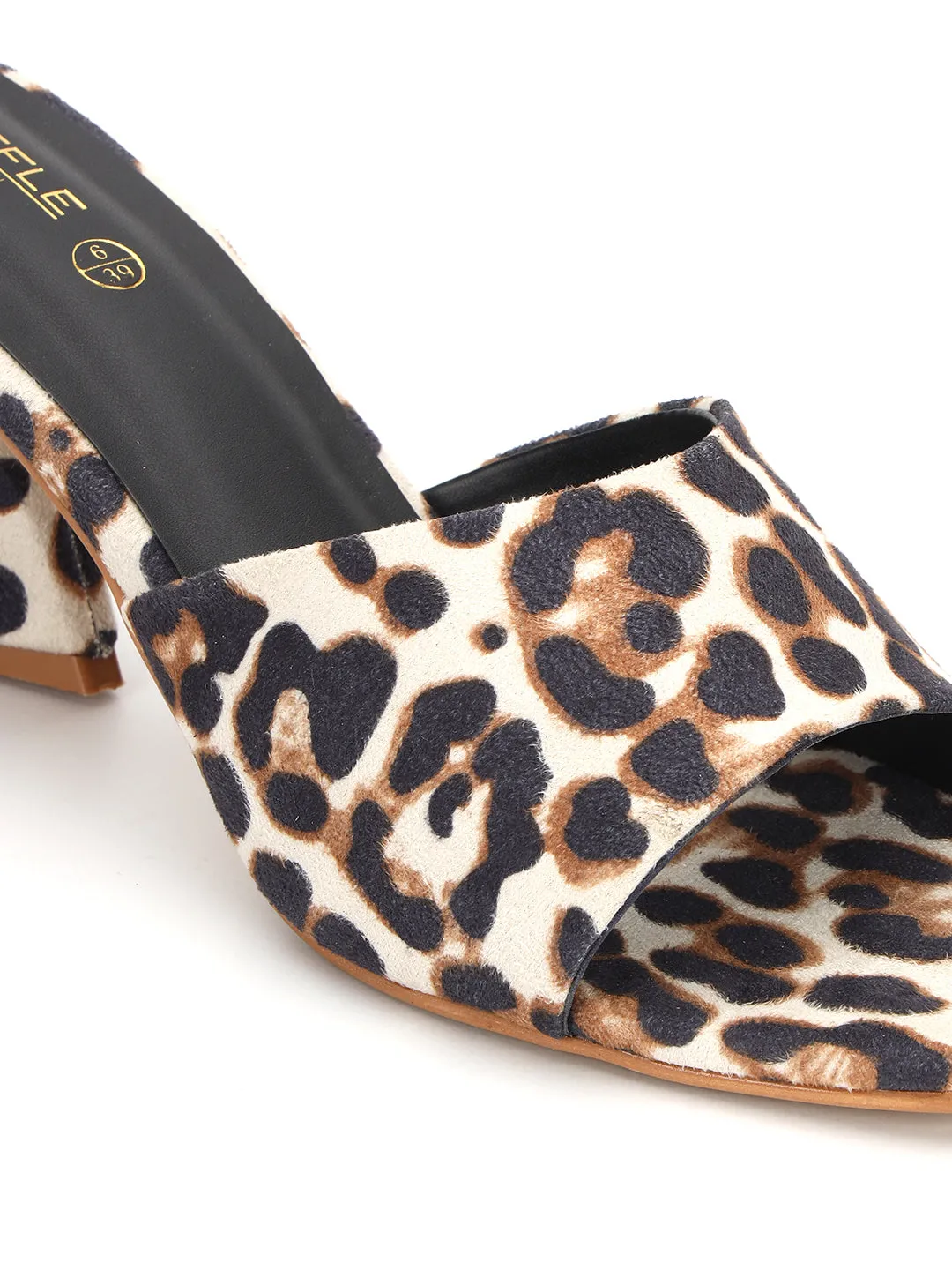 Light Beige Suede Stylish Slip-On Block Mules (TC-NK-005-LBLEO)