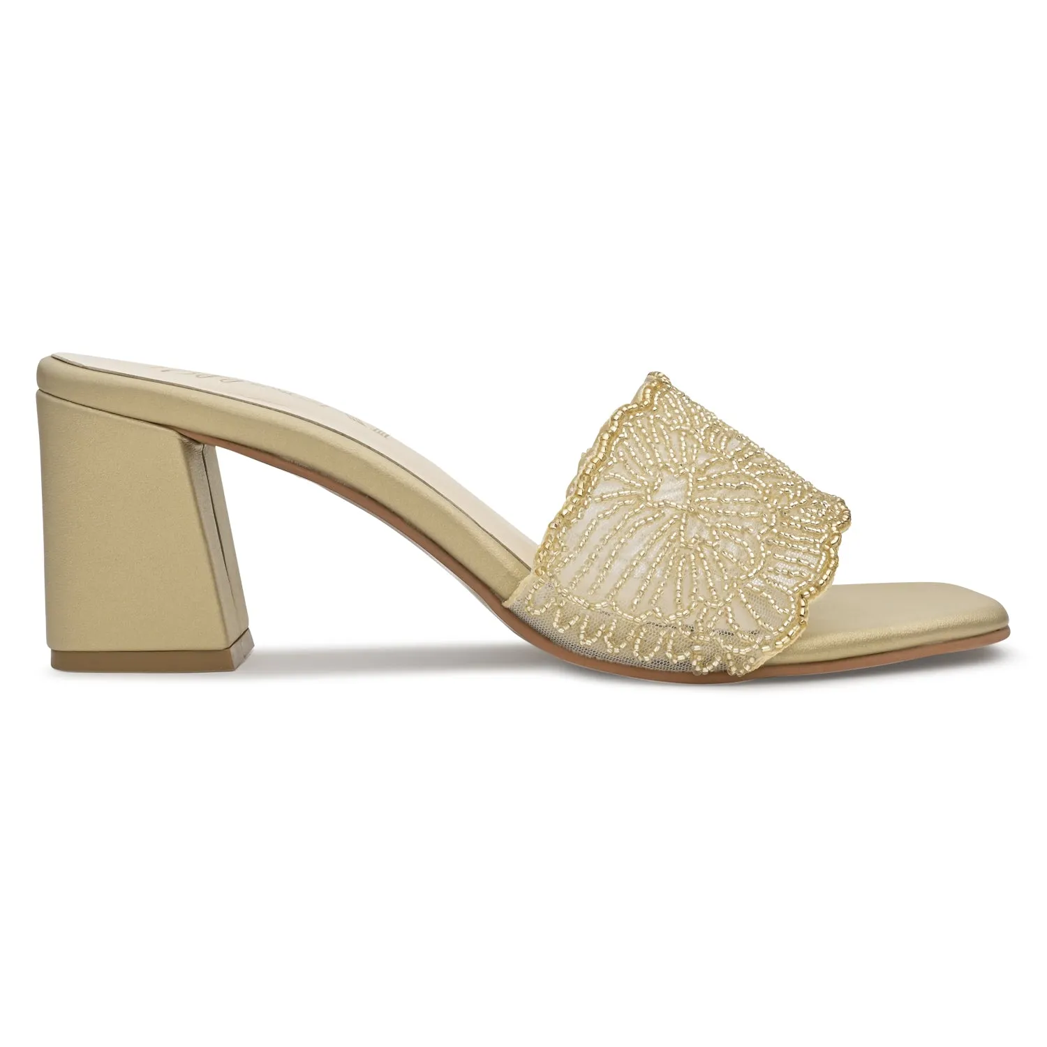 Liza Gold Beaded Heels