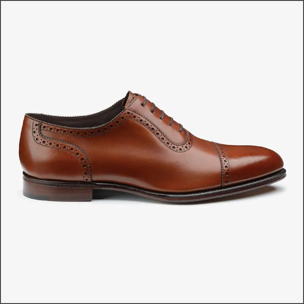 Loake Trinity Deep Mahogany Calf Semi Brogue Leather Sole @