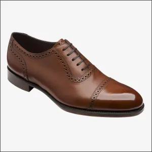 Loake Trinity Deep Mahogany Calf Semi Brogue Leather Sole @