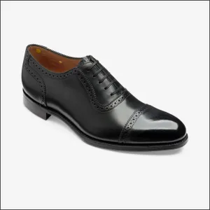 Loake Trinity Onyx Black Calf Semi Brogue Leather Sole @