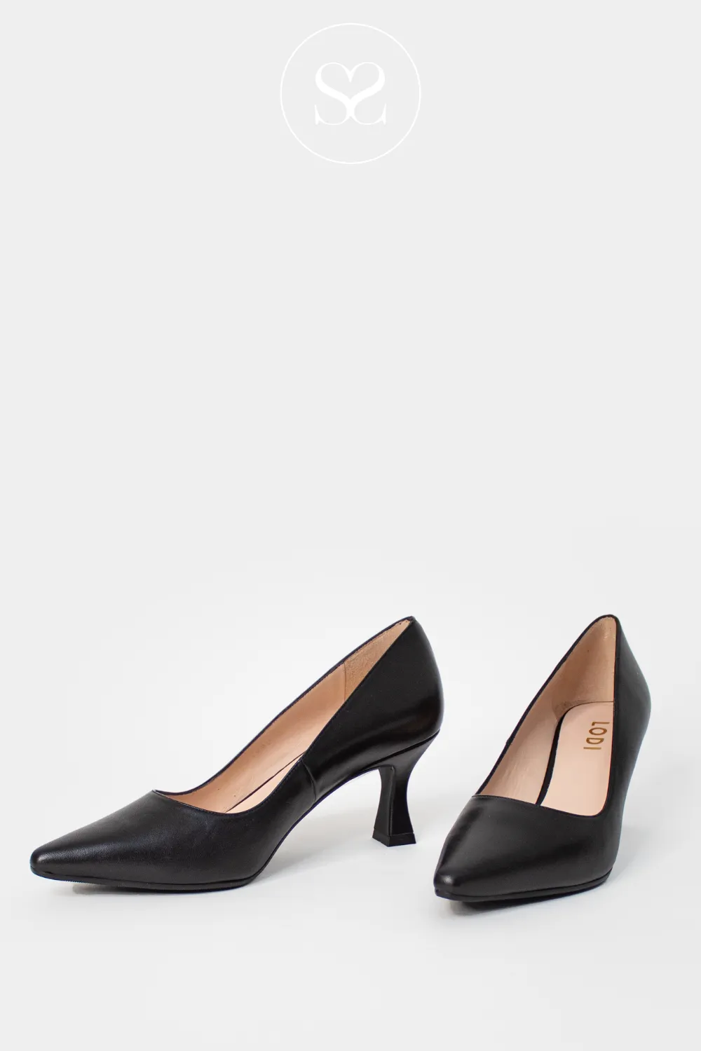 LODI JONA BLACK LEATHER COURT SHOE