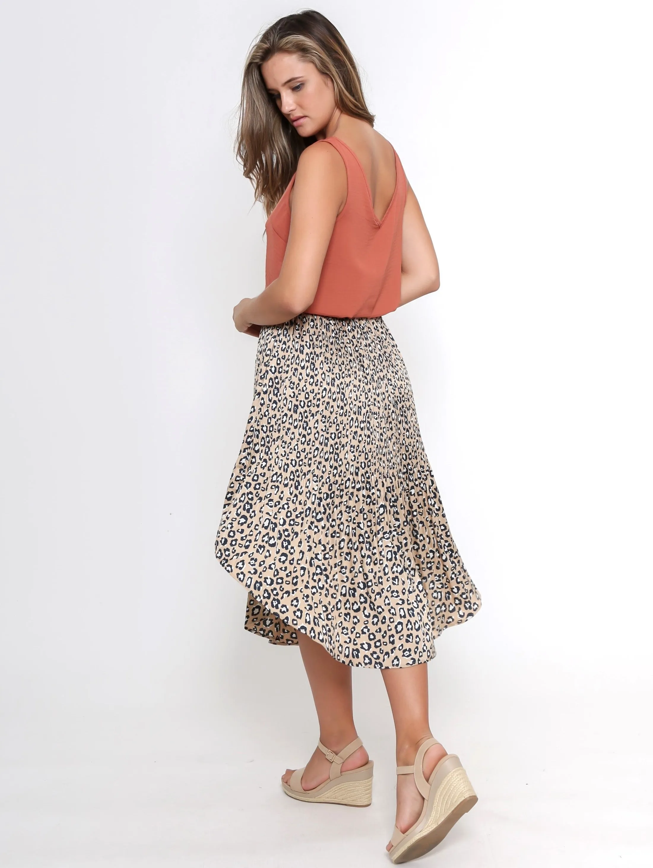 Lora Skirt - Nude Leopard