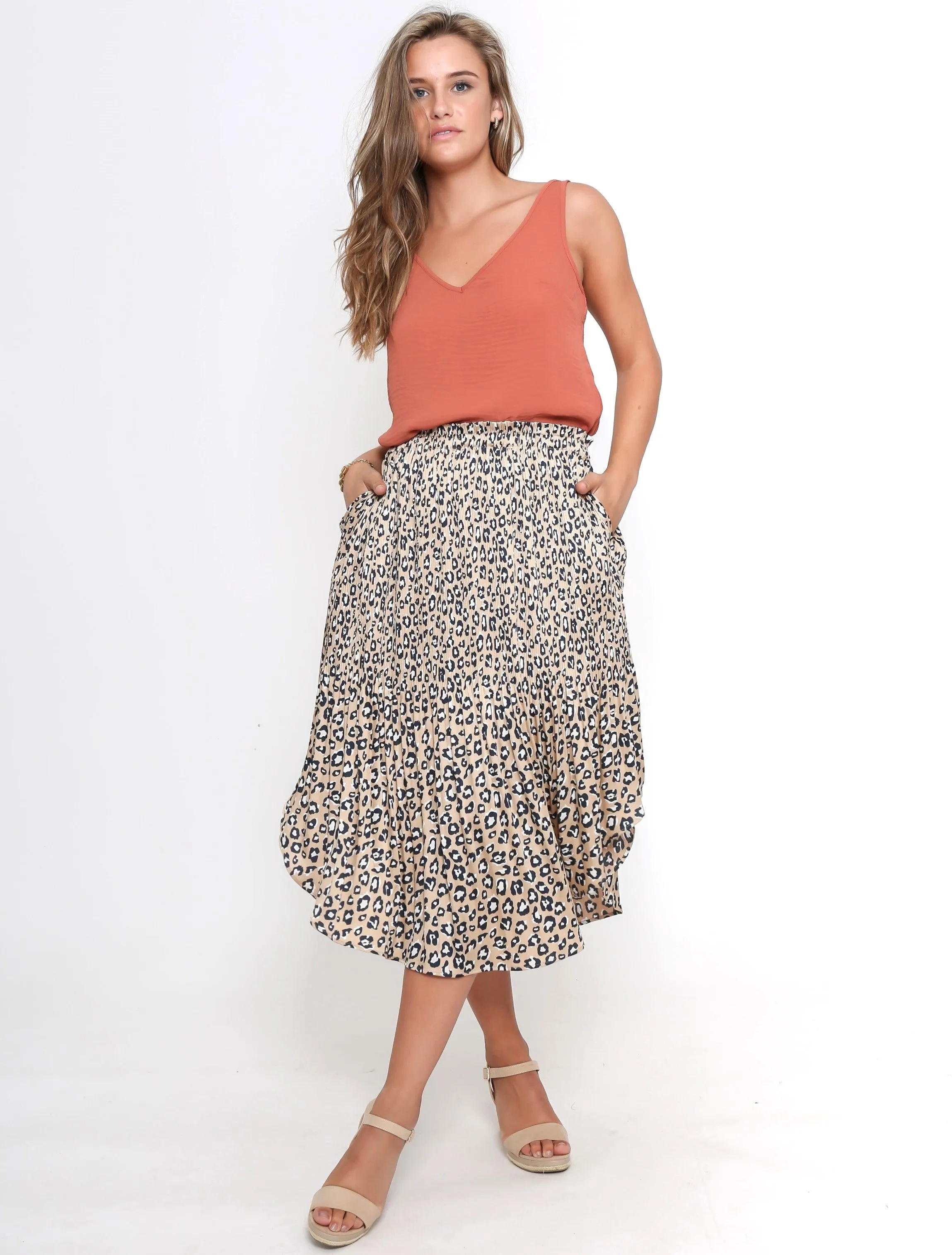 Lora Skirt - Nude Leopard