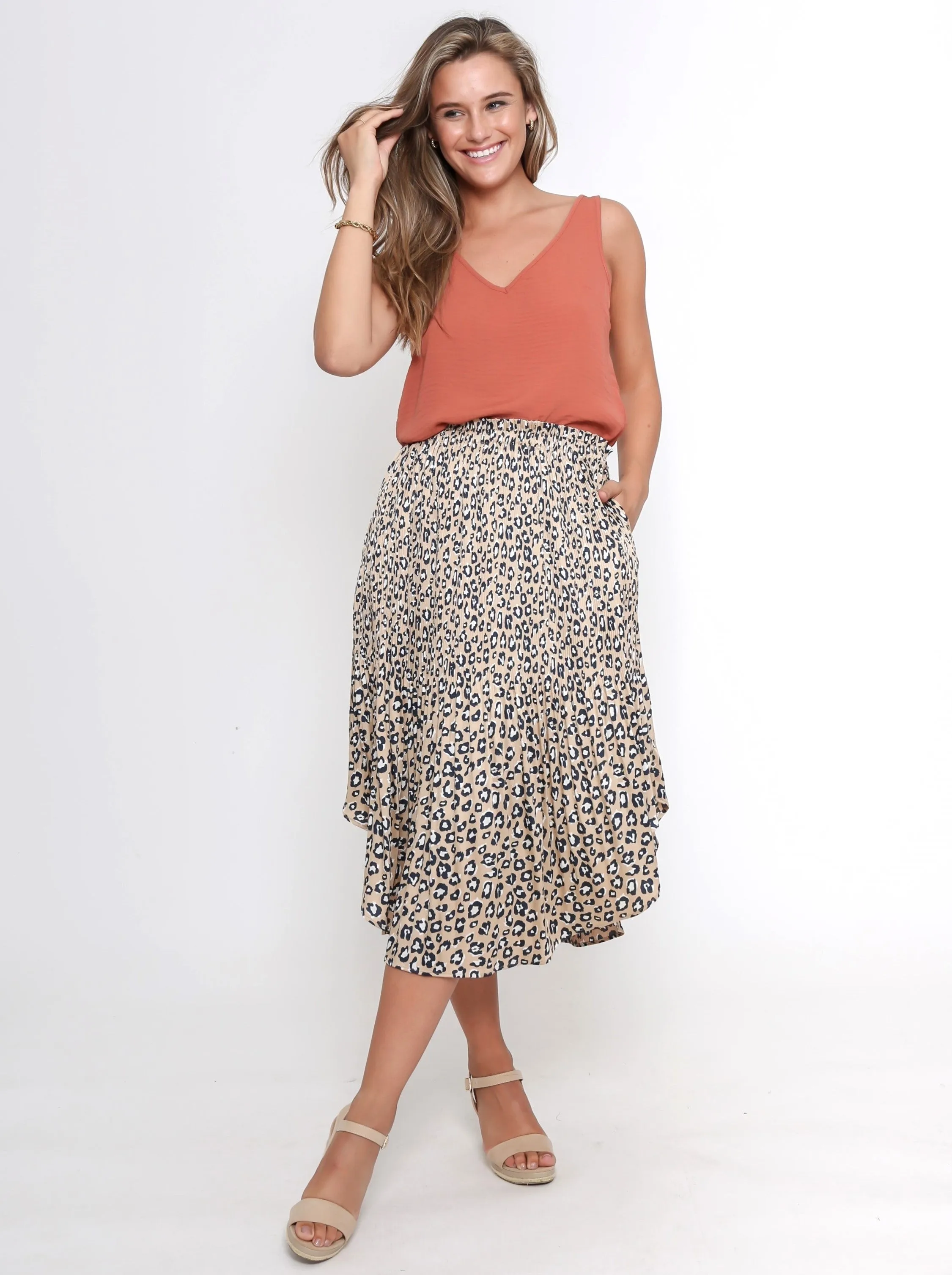 Lora Skirt - Nude Leopard