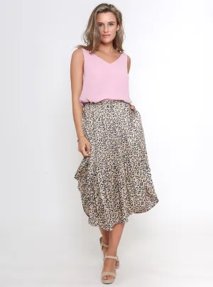 Lora Skirt - Nude Leopard