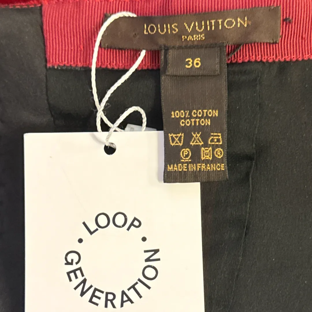 LOUIS VUITTON Red velvet Strapless Dress