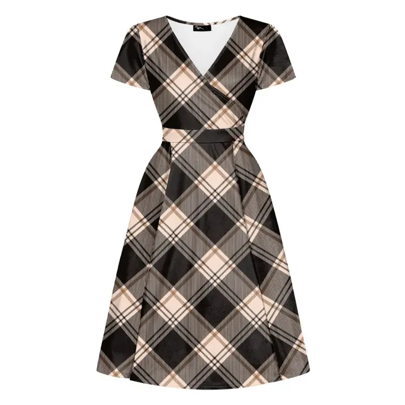 Lyra Dress - Dark Tartan