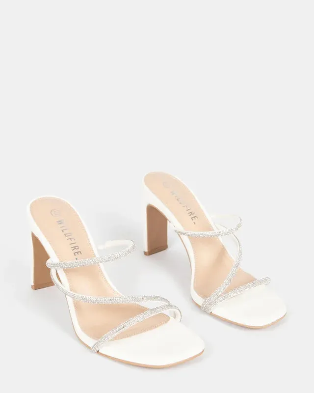Madison White Diamante Heel