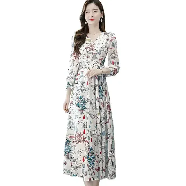 Margot - Chic Floral Print A-Line Dress for Women