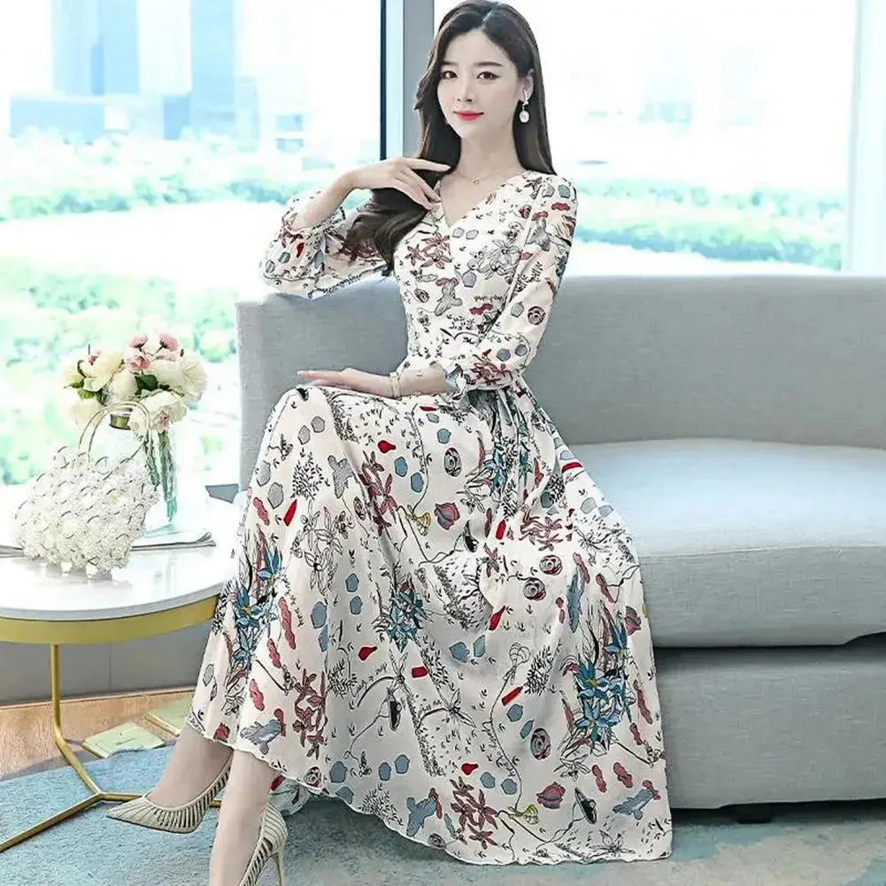 Margot - Chic Floral Print A-Line Dress for Women