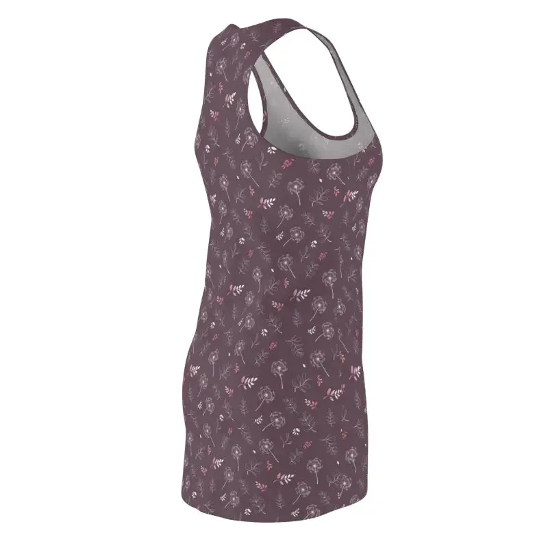 Mauve Womens Racerback Dress Whimsy in Every Stitch