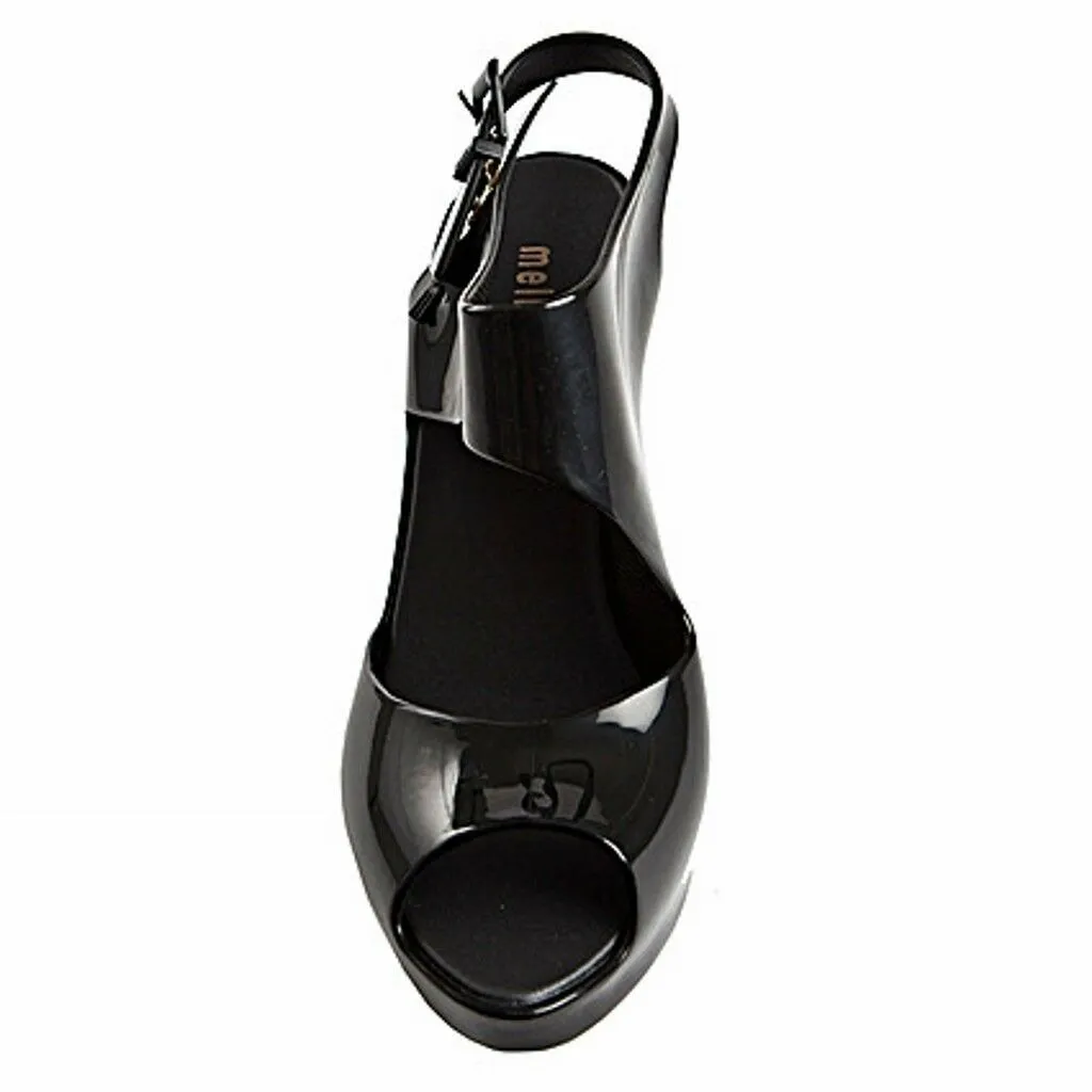 Melissa   Matsuo Estrelicia Peep Toe Jelly Heels with Teal Greel Heel
