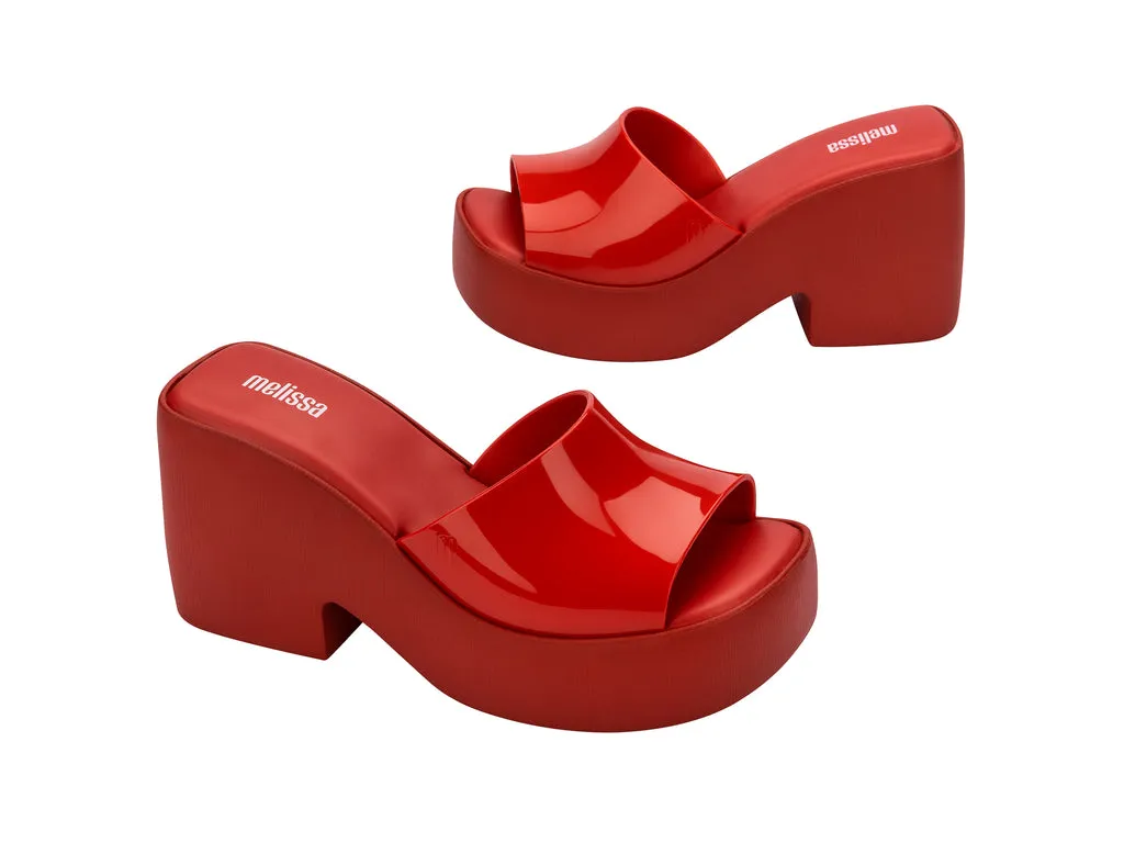 Melissa Posh Ad Red Platform Heel Slide For Women