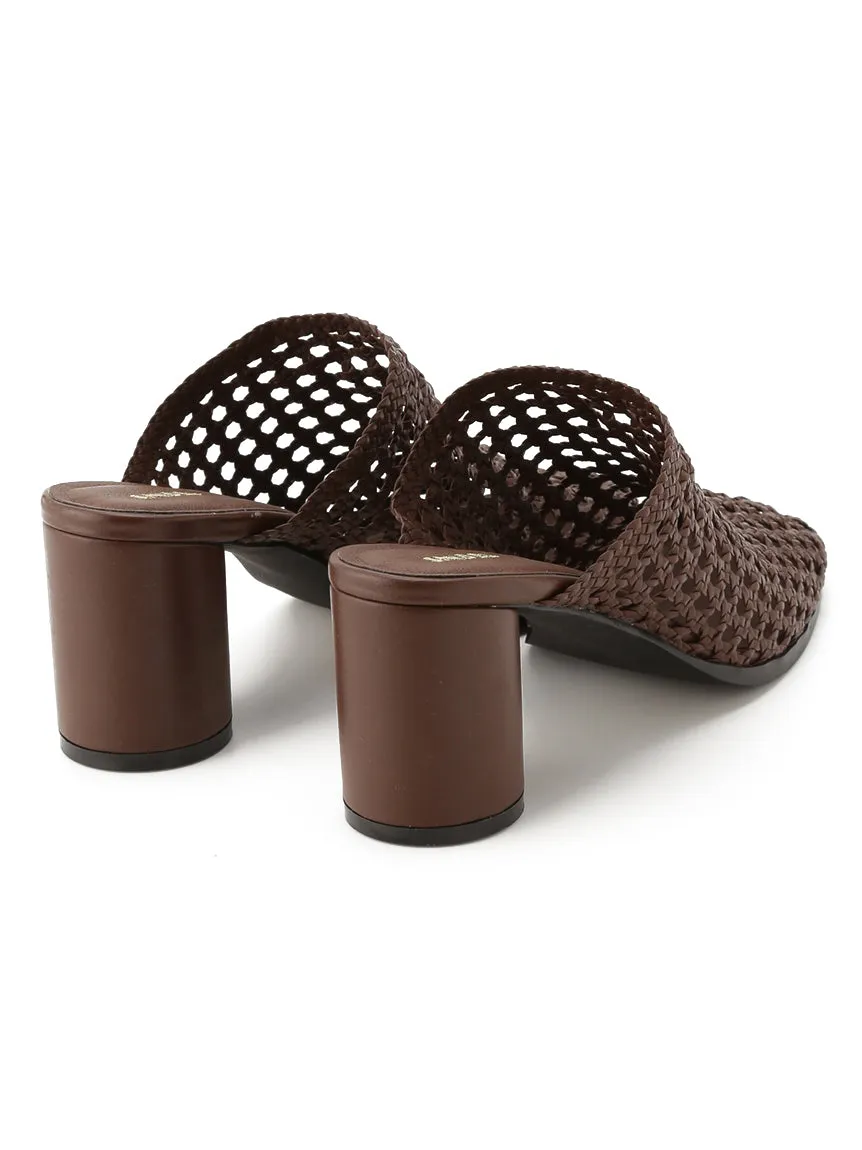 Mesh Sabot Heeled Sandals