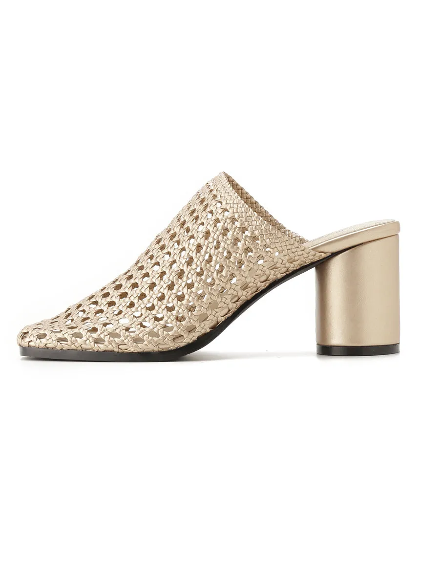 Mesh Sabot Heeled Sandals