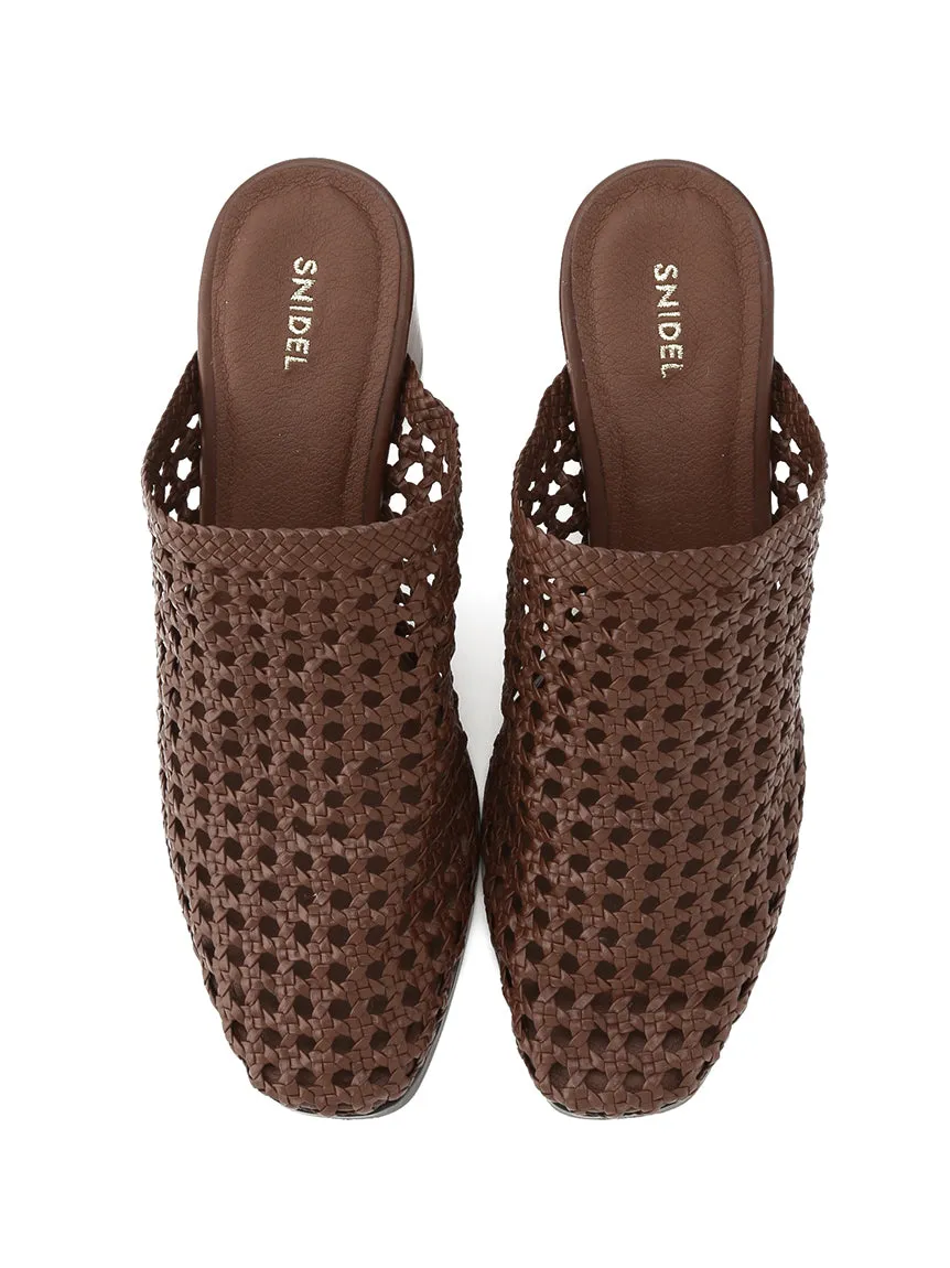 Mesh Sabot Heeled Sandals