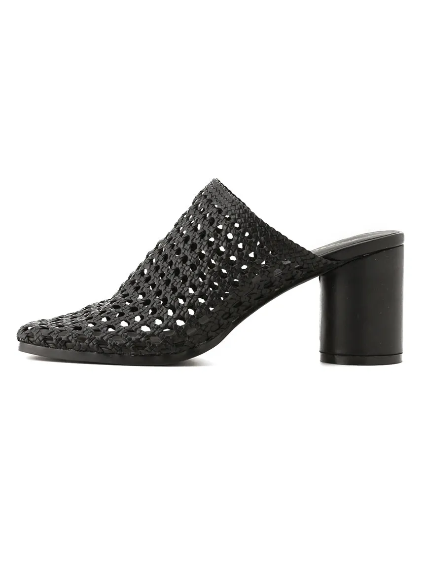 Mesh Sabot Heeled Sandals