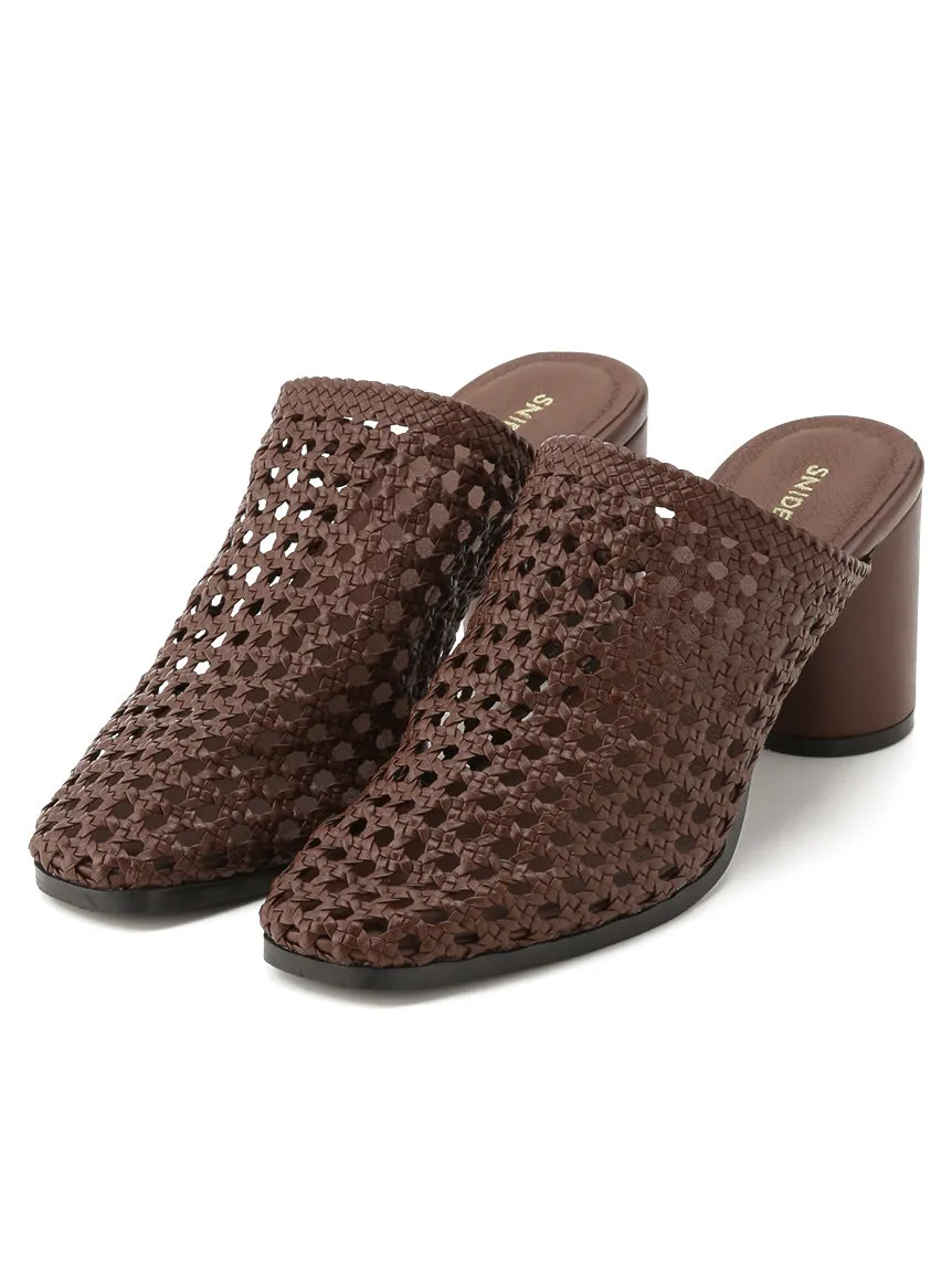 Mesh Sabot Heeled Sandals