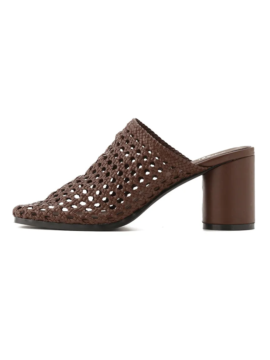 Mesh Sabot Heeled Sandals