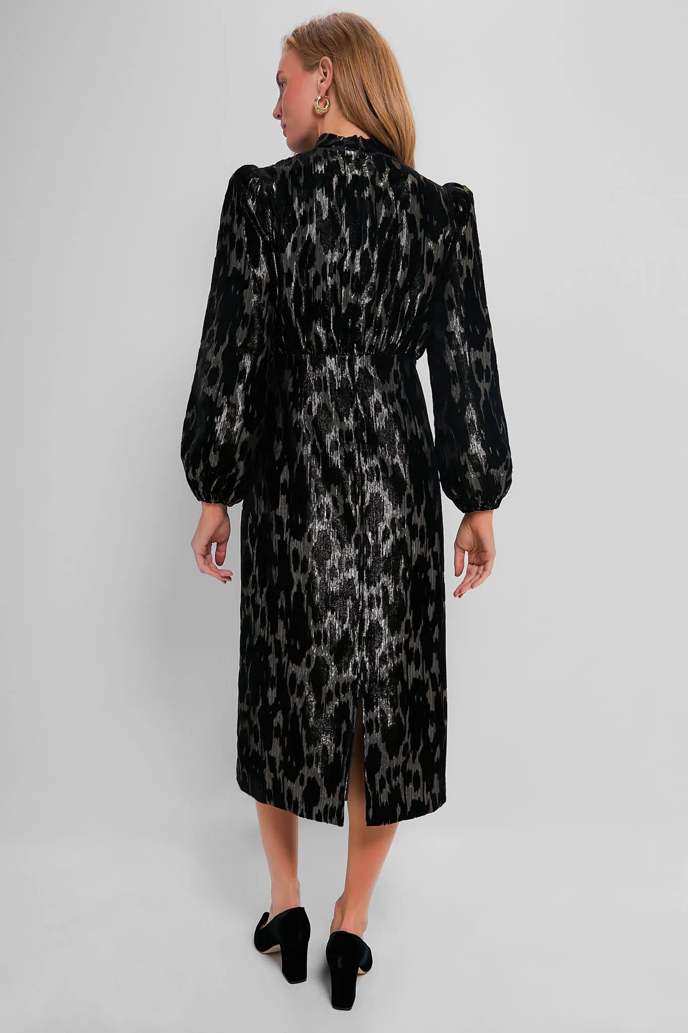 Metallic Velvet Burnout Gilly Dress