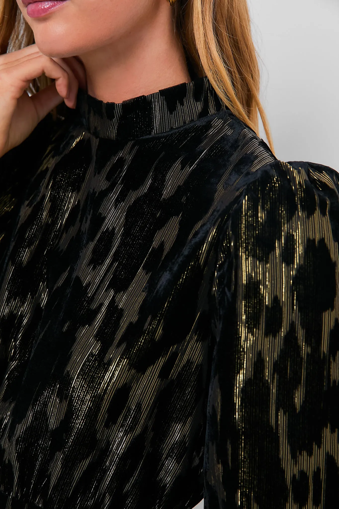 Metallic Velvet Burnout Gilly Dress